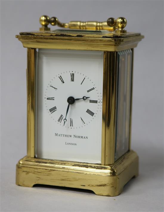 A Matthew Norman miniature carriage clock